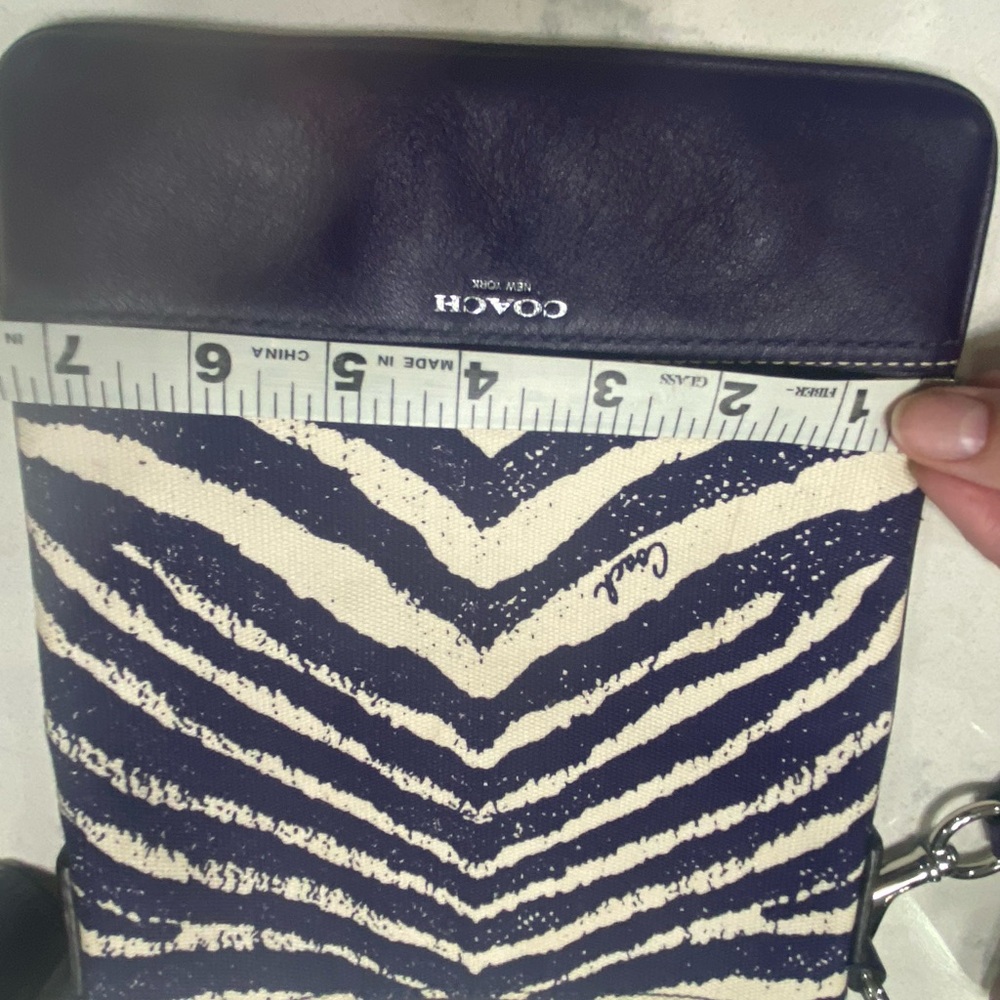 Coach Blue and White Zebra Print Crossbody Bag - Picture 4 of 8